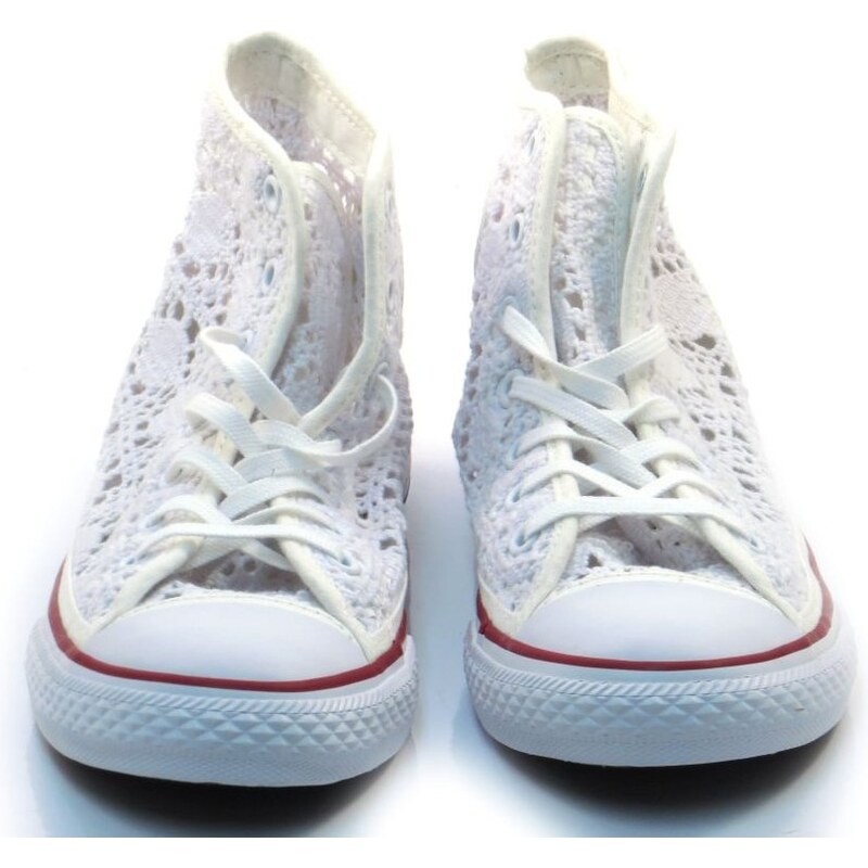 sneakers alte bambina bianche