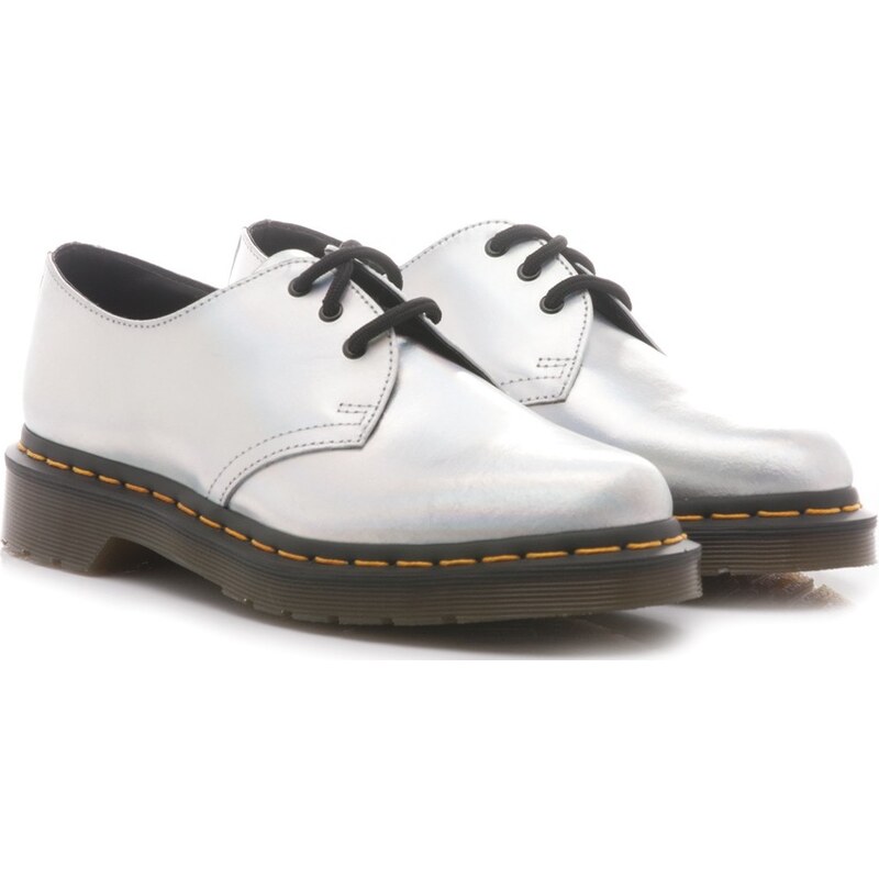 Dr. martens scarpe basse donna silver lazer pelle 1461 im galeotti  calzature senza tacco neri - Stileo.it