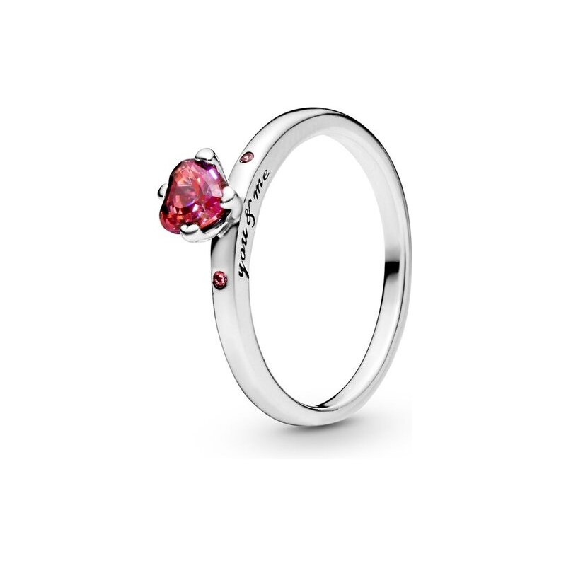Pandora anello con cuore rosso scintillante - argento sterling 925 ...